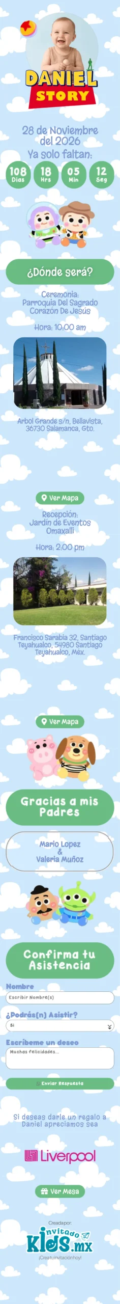 Invitación Toy Story Baby